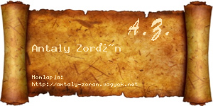 Antaly Zorán névjegykártya